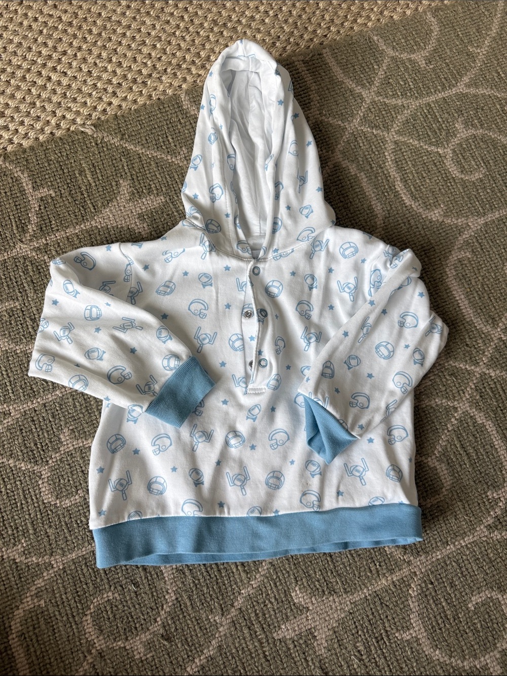 Kissy Kissy Kids Hooded Pullover with Blue Football Print 18-24 Months